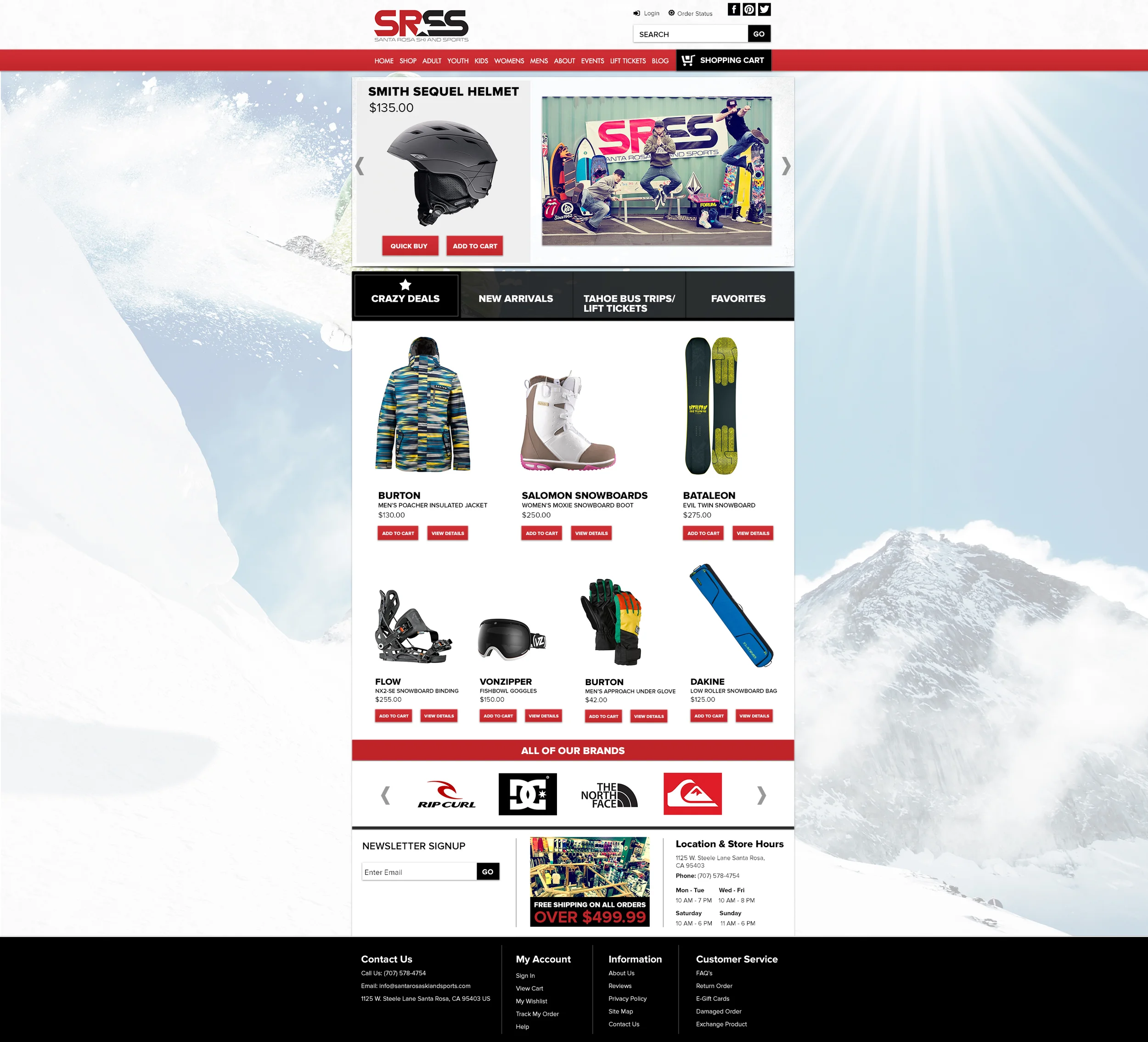 Santa Rosa Ski & Sport Website