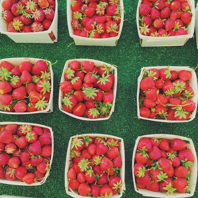 Strawberry season is back! 🍓🍓🍓 Yay for the farmers markets! 🙌 #milkstripes #stylist #chicagostylist #styleblogger #chicagoblogger #windycitybloggers #fashionblogger 
#strawberry #red