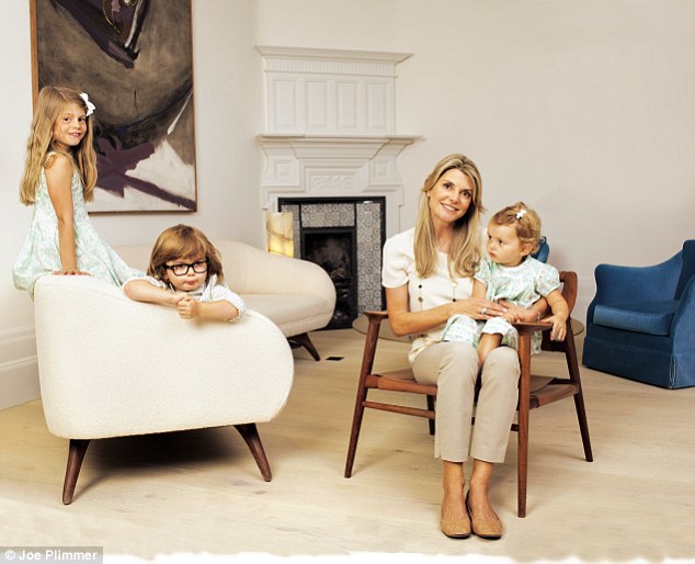 Louise at home with her children, from left, Ophelia, Daniel and Eleanor
