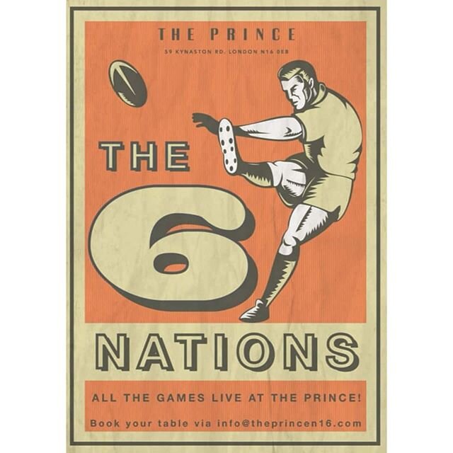 The Six Nations starts this weekend, catch all games live in The Prince N16

#rugby #sixnations #sixnations2020 #pub #hackney #stokey #stokenewington #sports