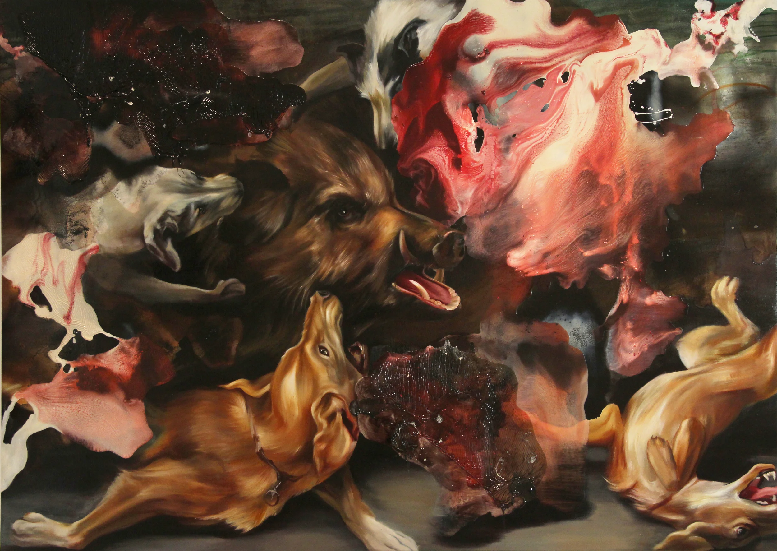 these fragments i have shored against my ruins. oil on canvas over panel. 66 x 90”. 2011