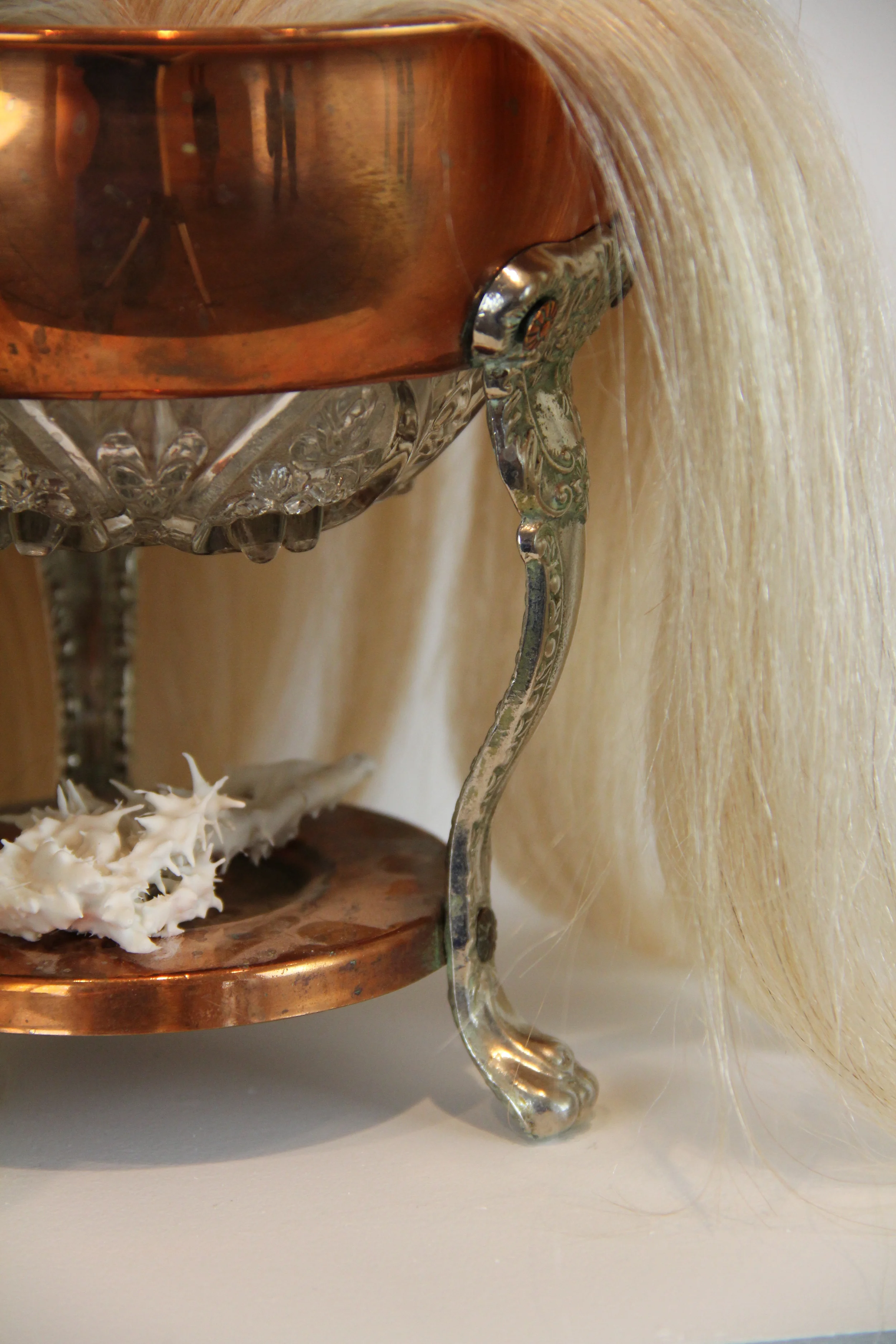 we will already have said the things that need to be said. porcelain, human hair, glass, metall (found object). 10 x 10x 10”. 2011