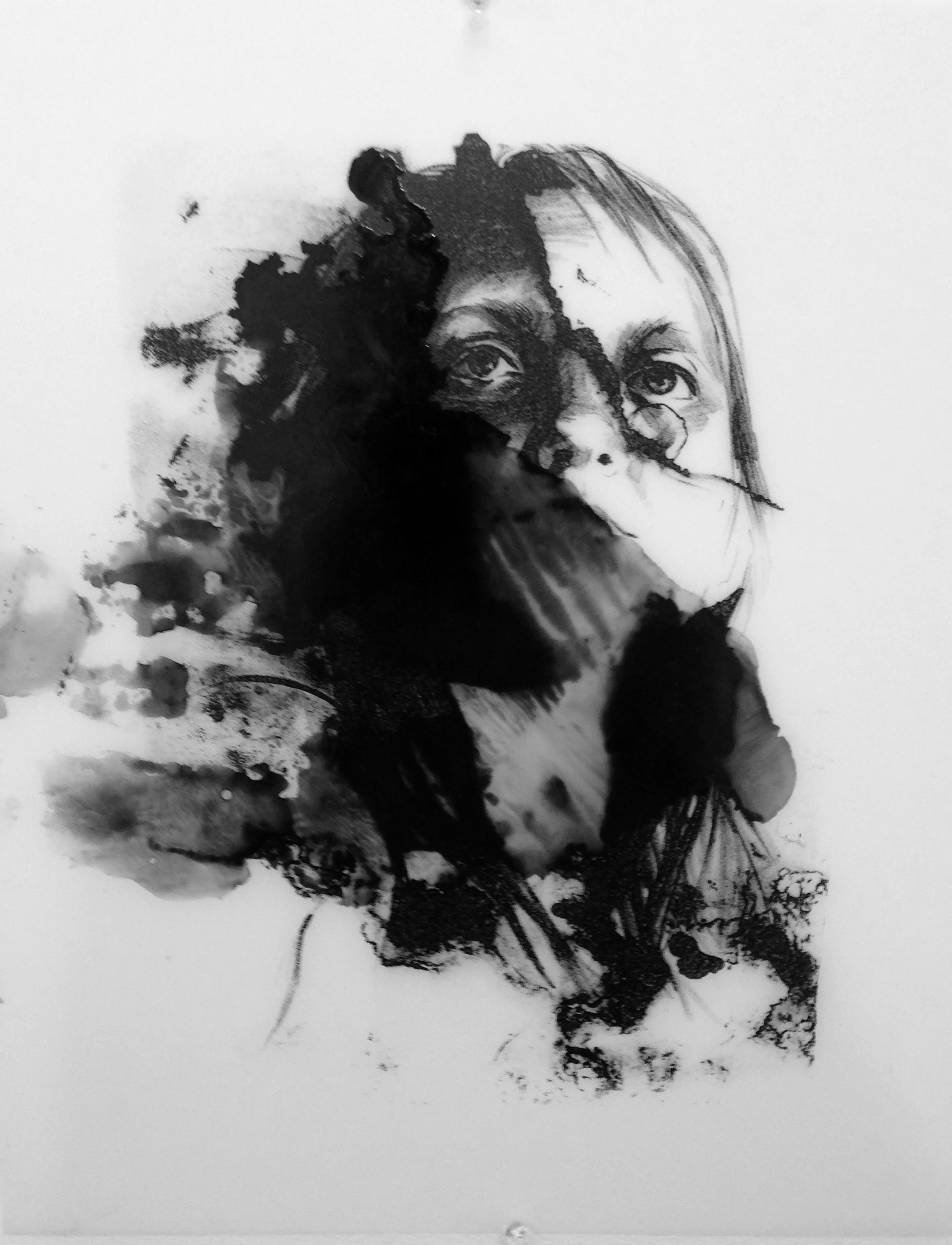 untitled study .unique print, s tone lithography on mylar. 16 x 20”. 2013.
