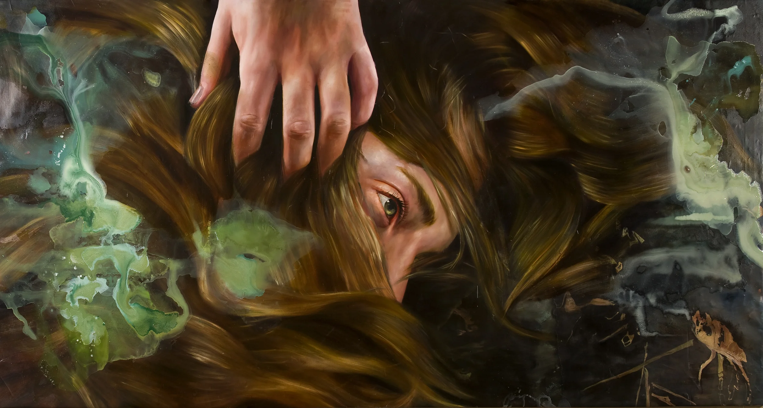 the quietest sounds on earth. oil on canvas. 96 X 192”. 2010