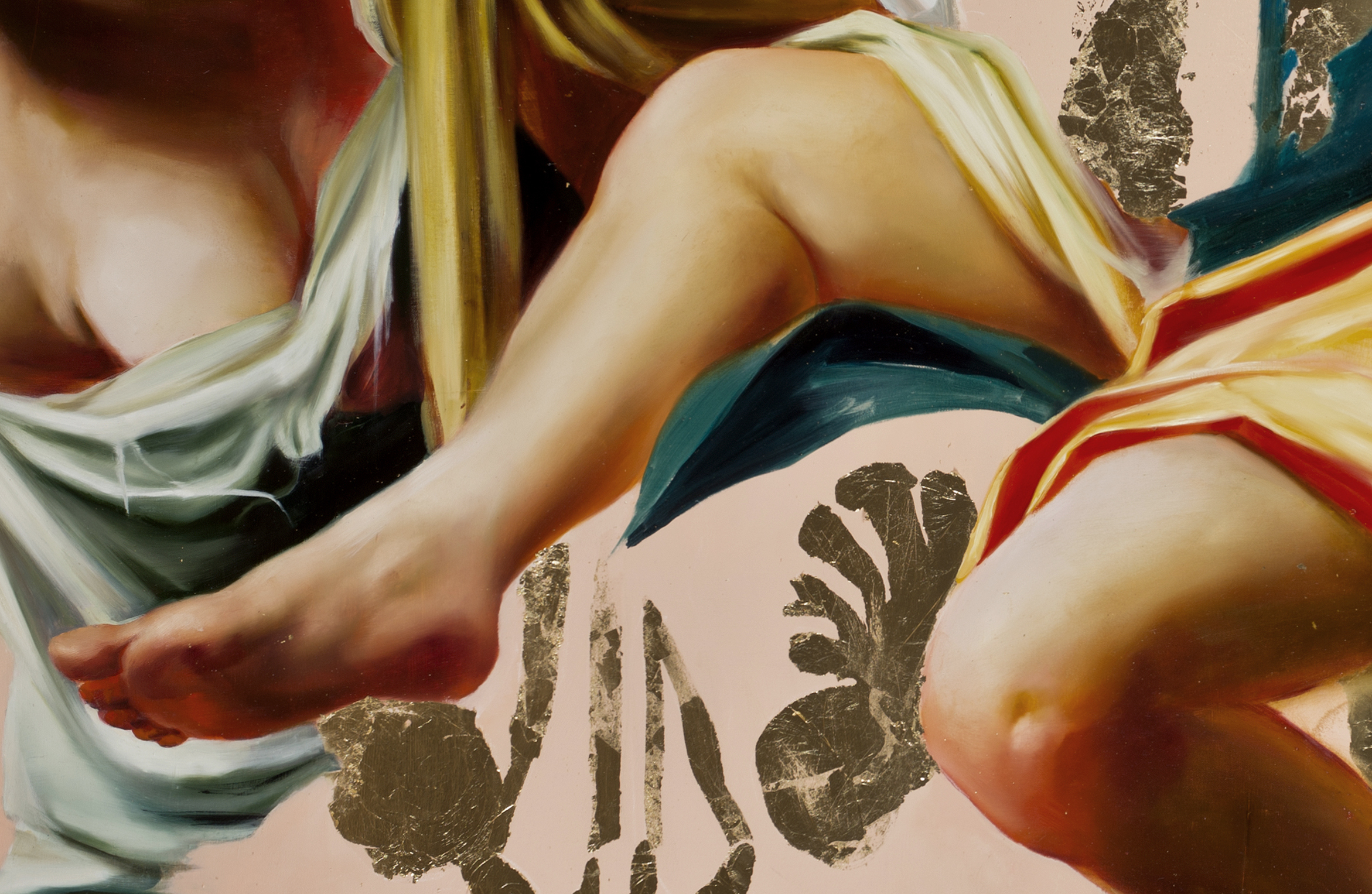 These things are your becoming, detail. Oil and 23 kt. gold leaf on canvas, 66”x90”, 2014
