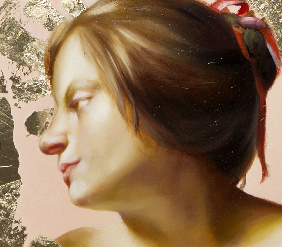 These things are your becoming, detail. Oil and 23 kt. gold leaf on canvas, 66”x90”, 2014