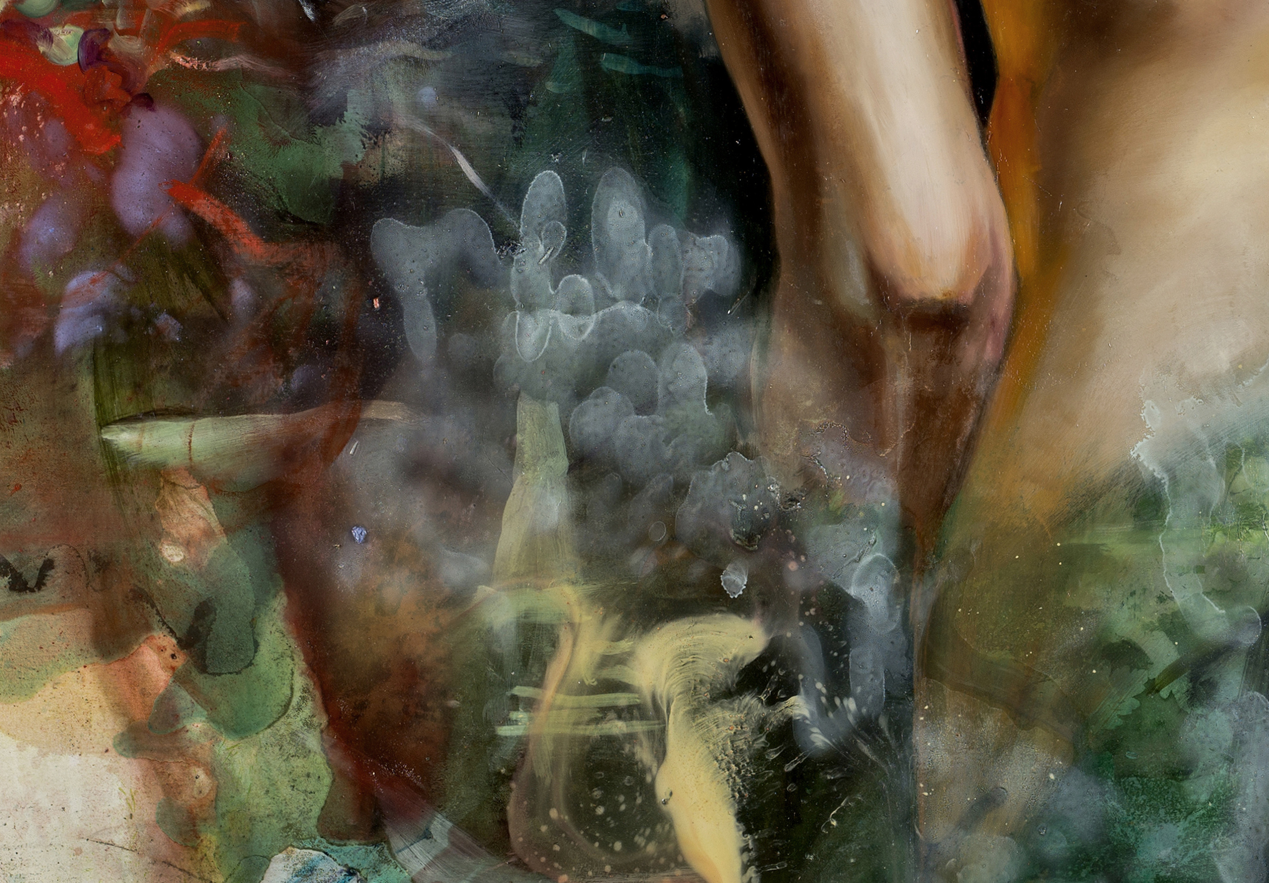 Something has already started to live in you that will live longer than the sun, (detail) Oil, galkyd, acrylic, gouache and graphite on canvas, 66"x84", 2014
