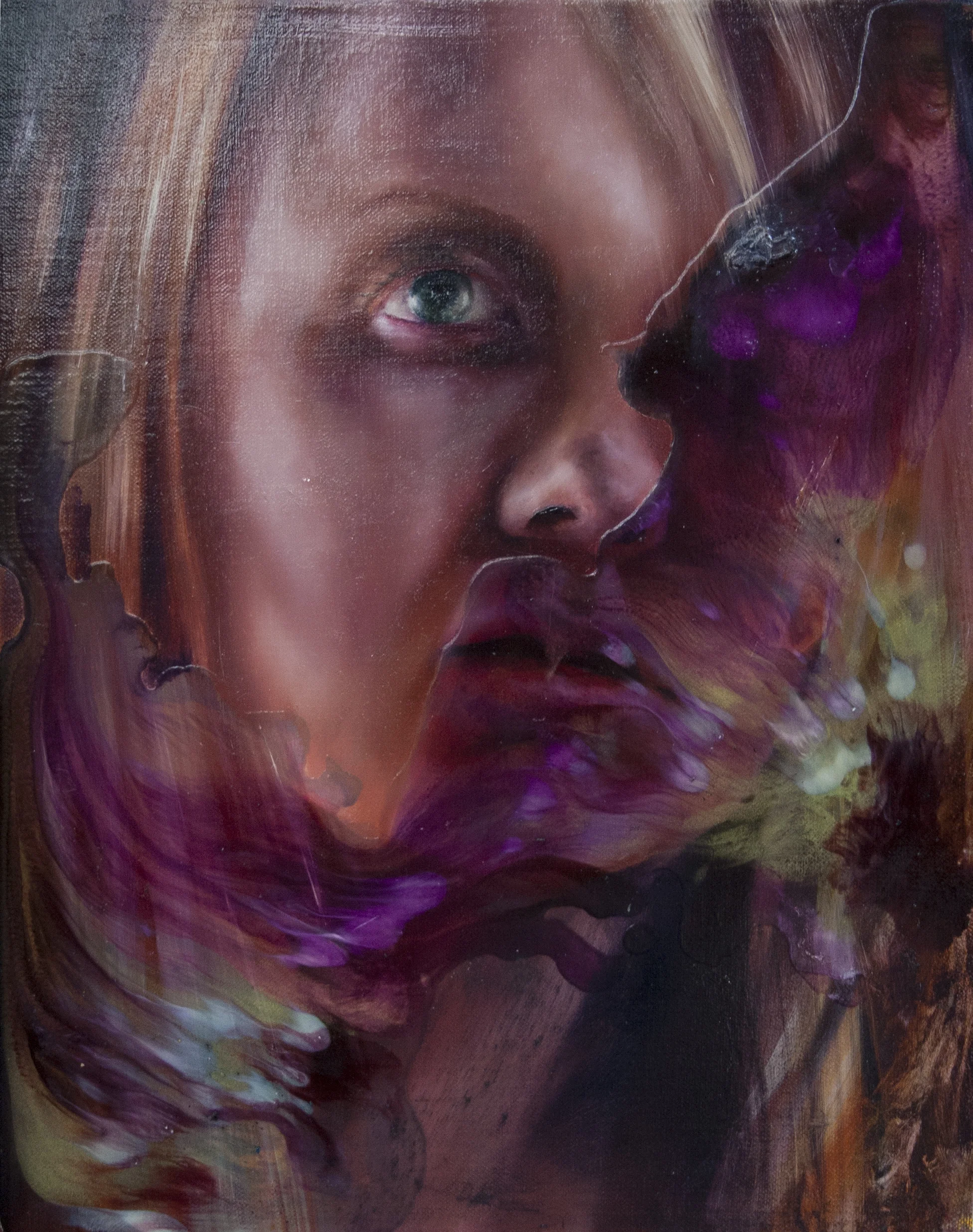 stories about the girl will be the stories you end up telling, oil on canvas over panel, 14" x 11", 2015.