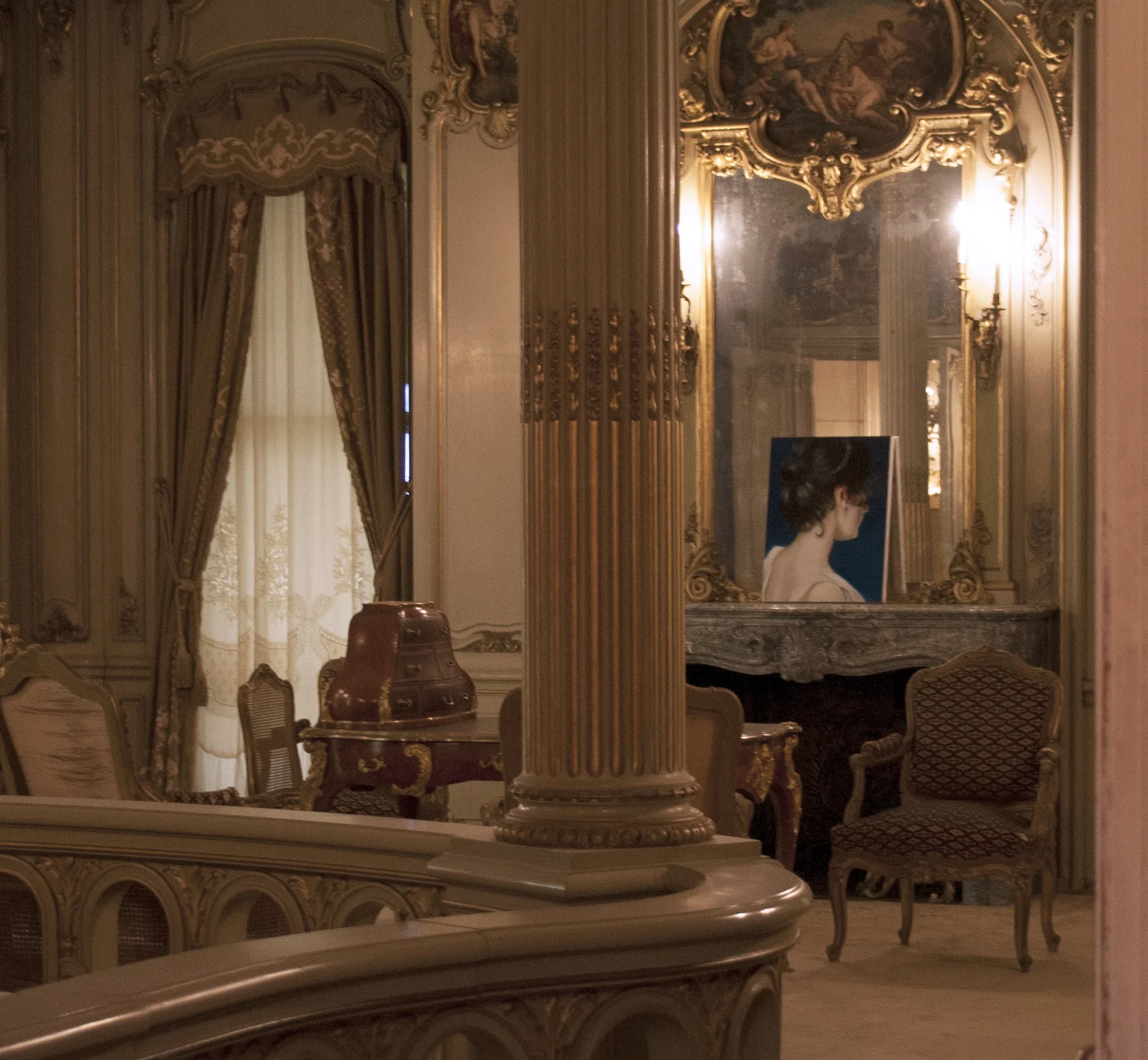 The rhythms of stars on view in a site-specific painting exhibition entitled "Lost in the Light" at the Vanderbilt Mansion in Hyde Park, NY.