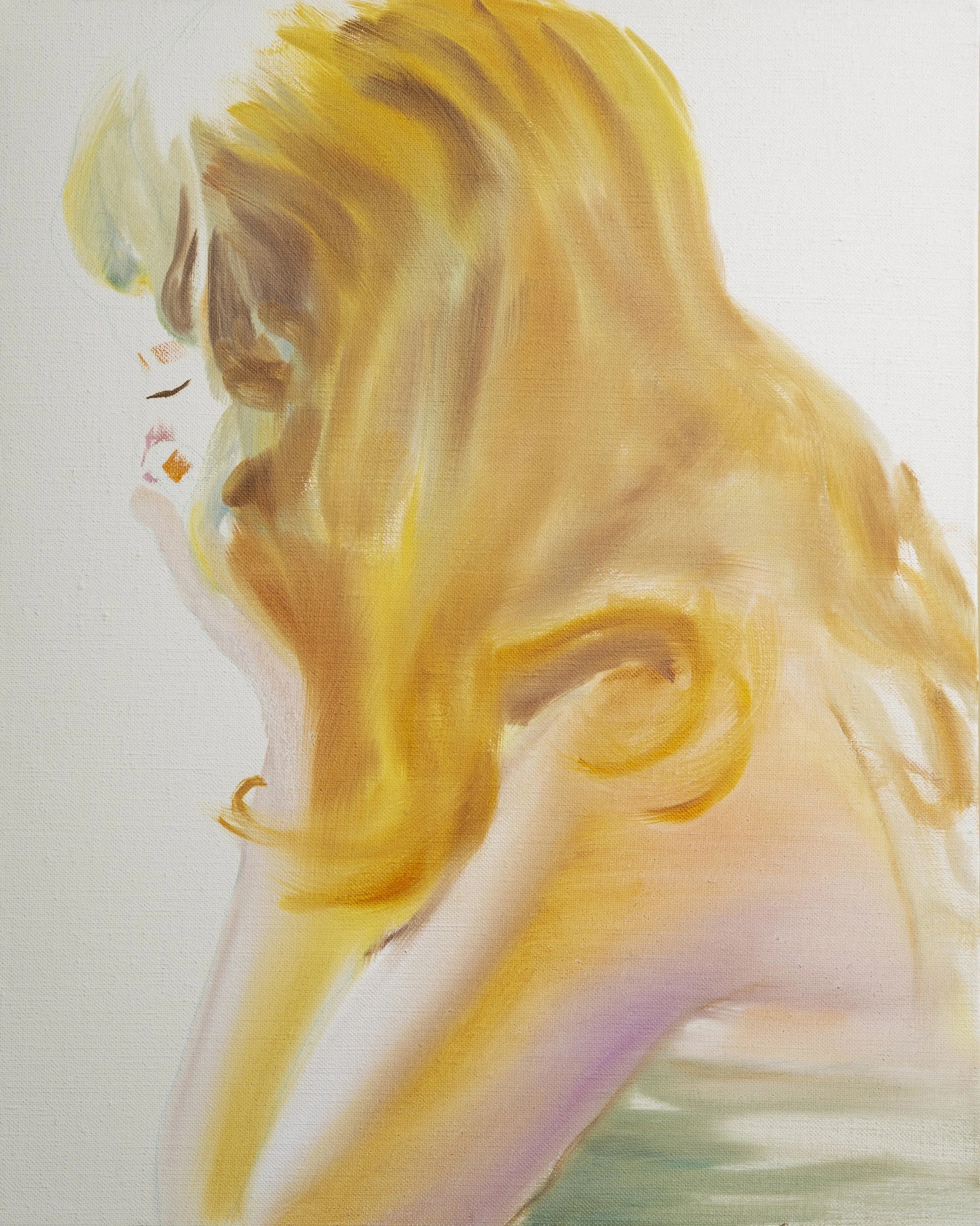 In the dark, with the sound of the sea 20” x 16”. oil on linen. 2018