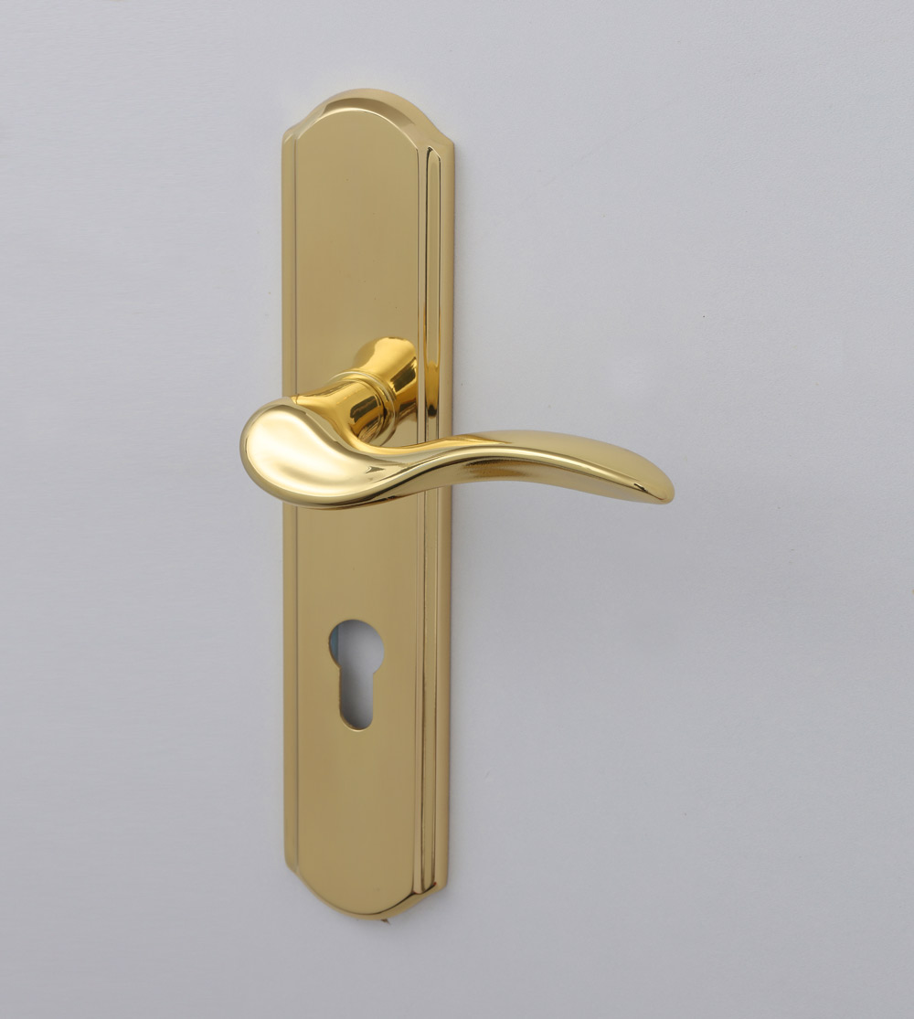 NEW HERITAGE BRASS CONSTABLE EURO LOCK HANDLE POLISHED BRASS FINISH 