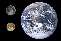 Artist rendering compairng our moon (top) to Europa (bottom) from JPL