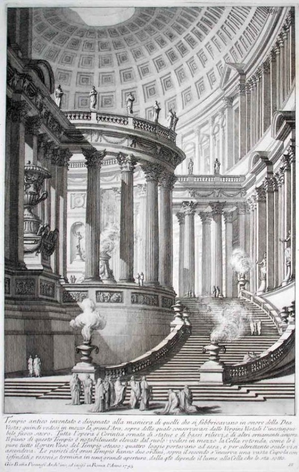 Ancient Temple Invented And Designed In The Manner Of Those That Were Manufactured In Honor Of The Goddess Vesta (Recorded In 1743). Giovanni Battista Piranesi