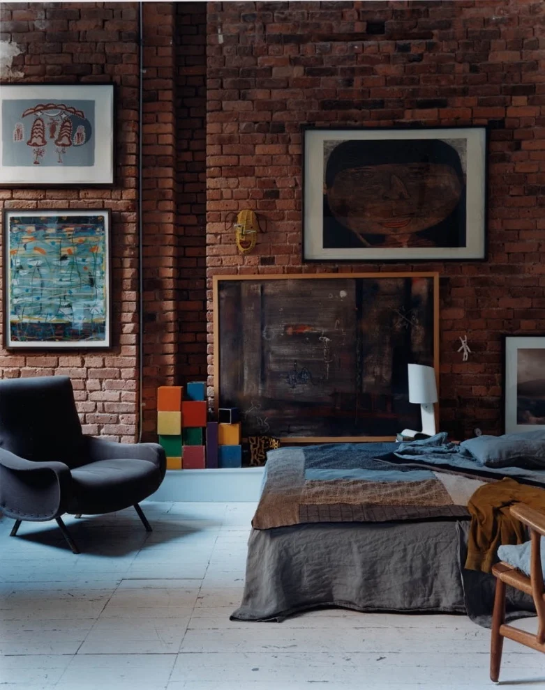 MY BEDROOM, MERCER ST, SOHO, CIRCA 2002 - A MICHAEL JOHNSON PAINTING ON THE LEFT