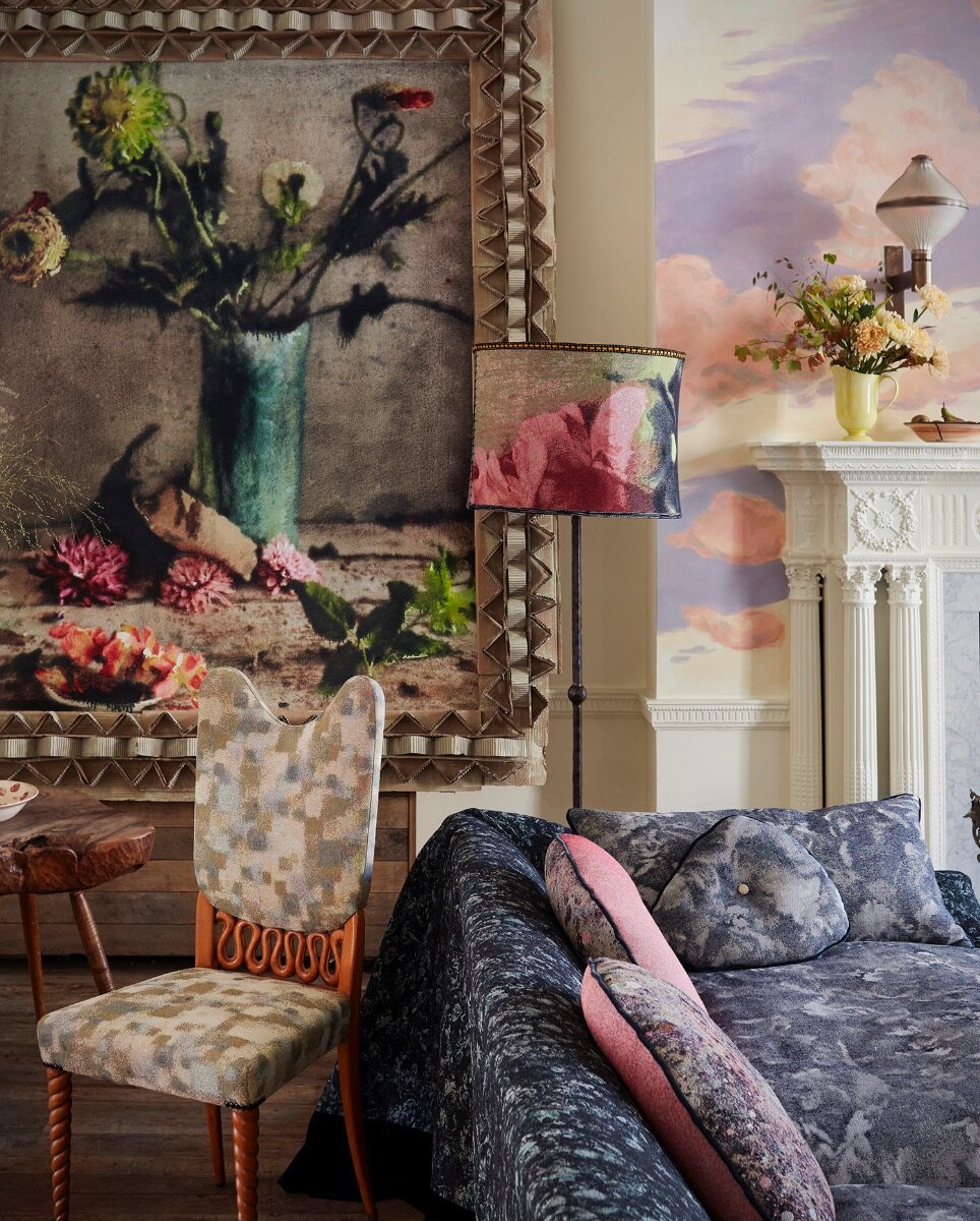 Color balance....New jacquards and a painterly photograph from the "Falling in Love" series.