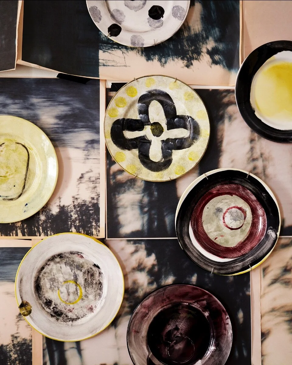 Hand painted plates from my new collection "Painted Ware" with 1882Ltd.