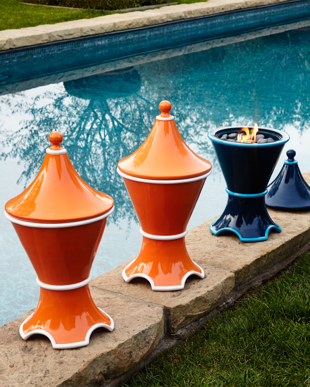 Fire Pit As A Colorful Outdoor Urn, Moroccan Fire Pit
