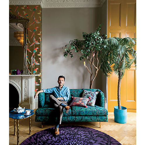 Avec sofa with brass legs outlet