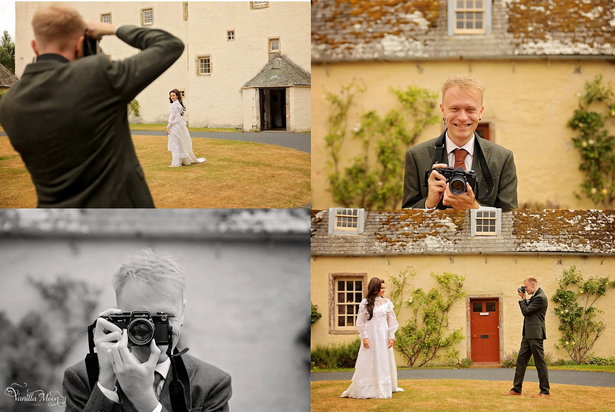 vintage wedding traquair house Scottish Borders