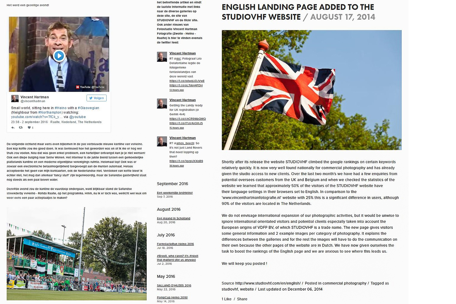 Some examples of blogs on the VHF site