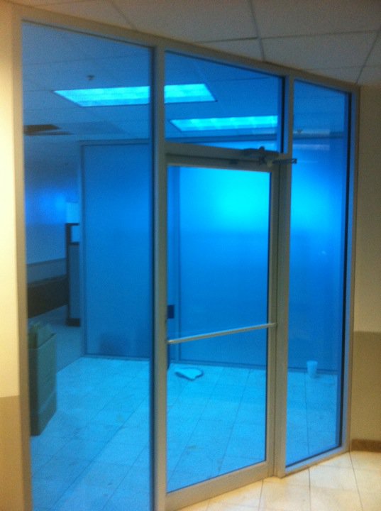 Llumar Deco Blue on interior office. Neat looking..jpg