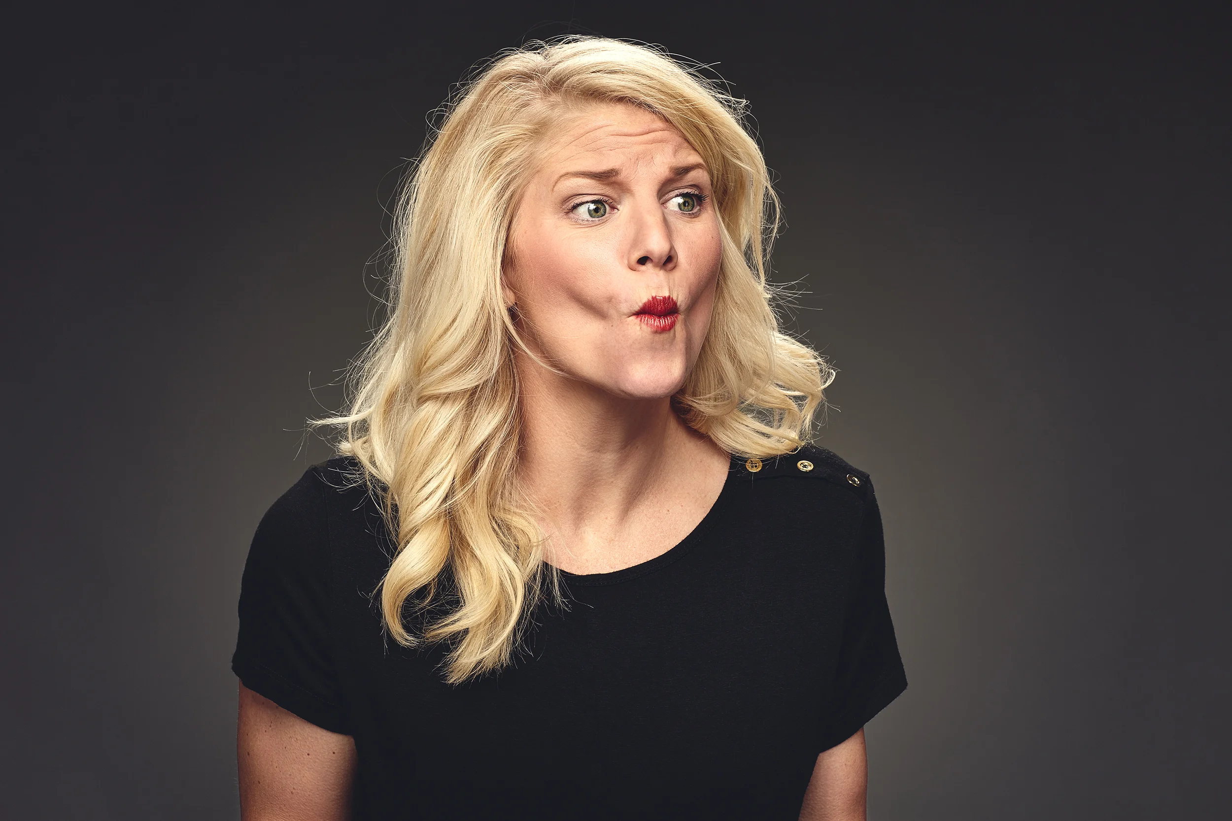 ... (headshot forthcoming)... Monica Milligan: Marketing Director and avid homemade kaleidoscope maker ... (above)... Monica Milligan under the influence of toxic levels of sour candy