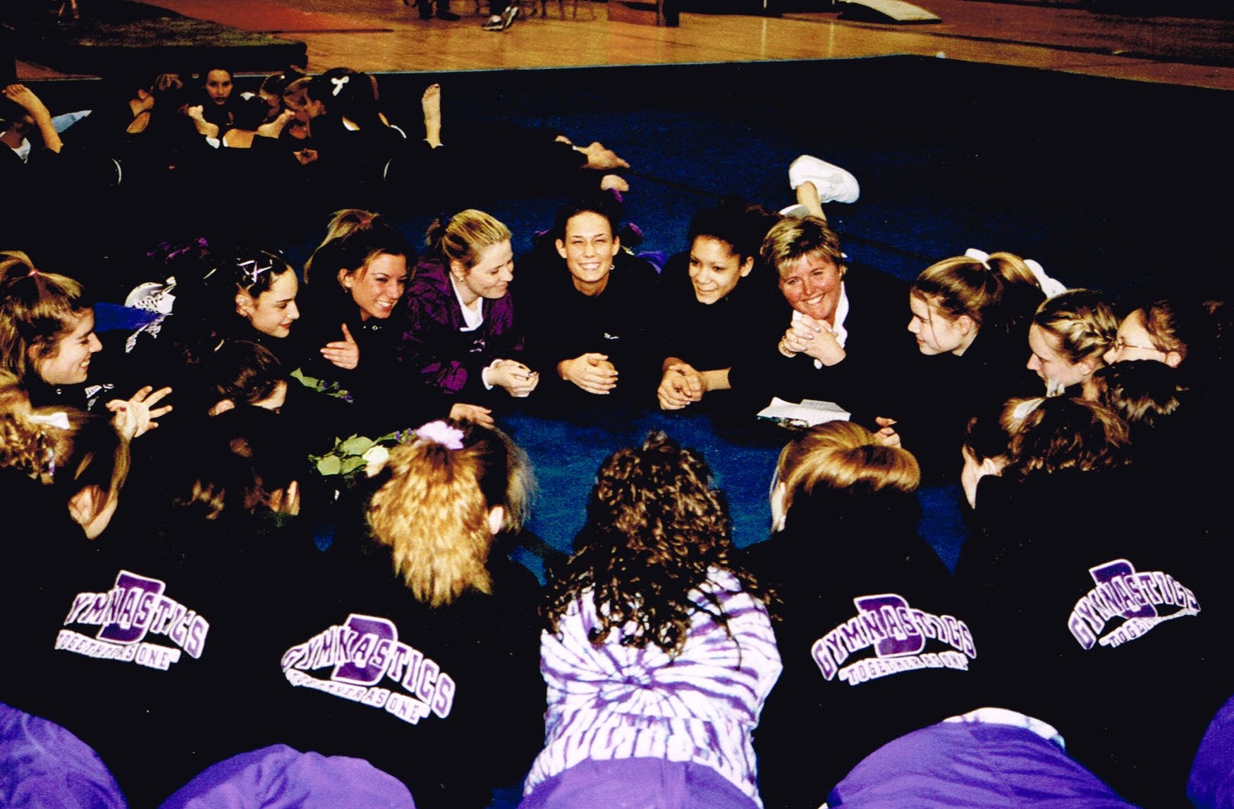 Team prayer and pep talk at the DeSales Sweeney Smith Invitational