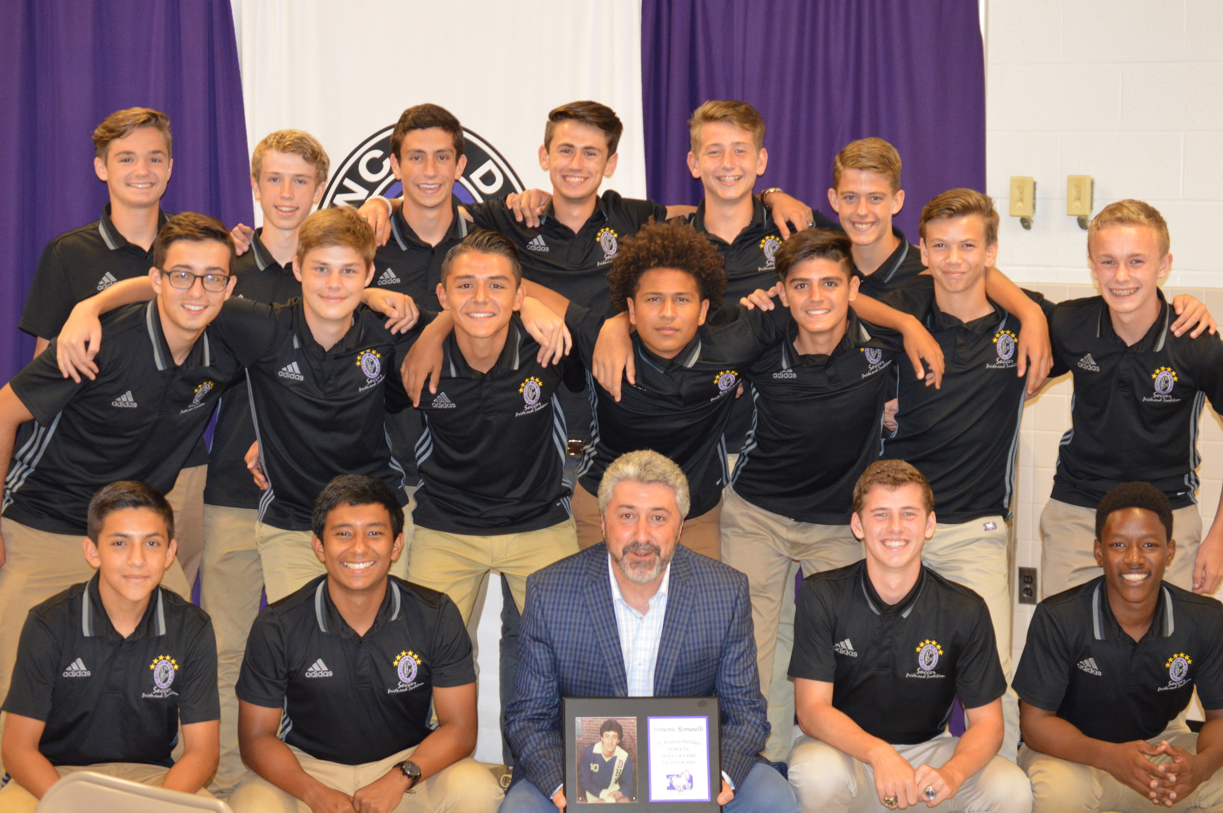 Coach Romanelli with his 2016 Boys Soccer team