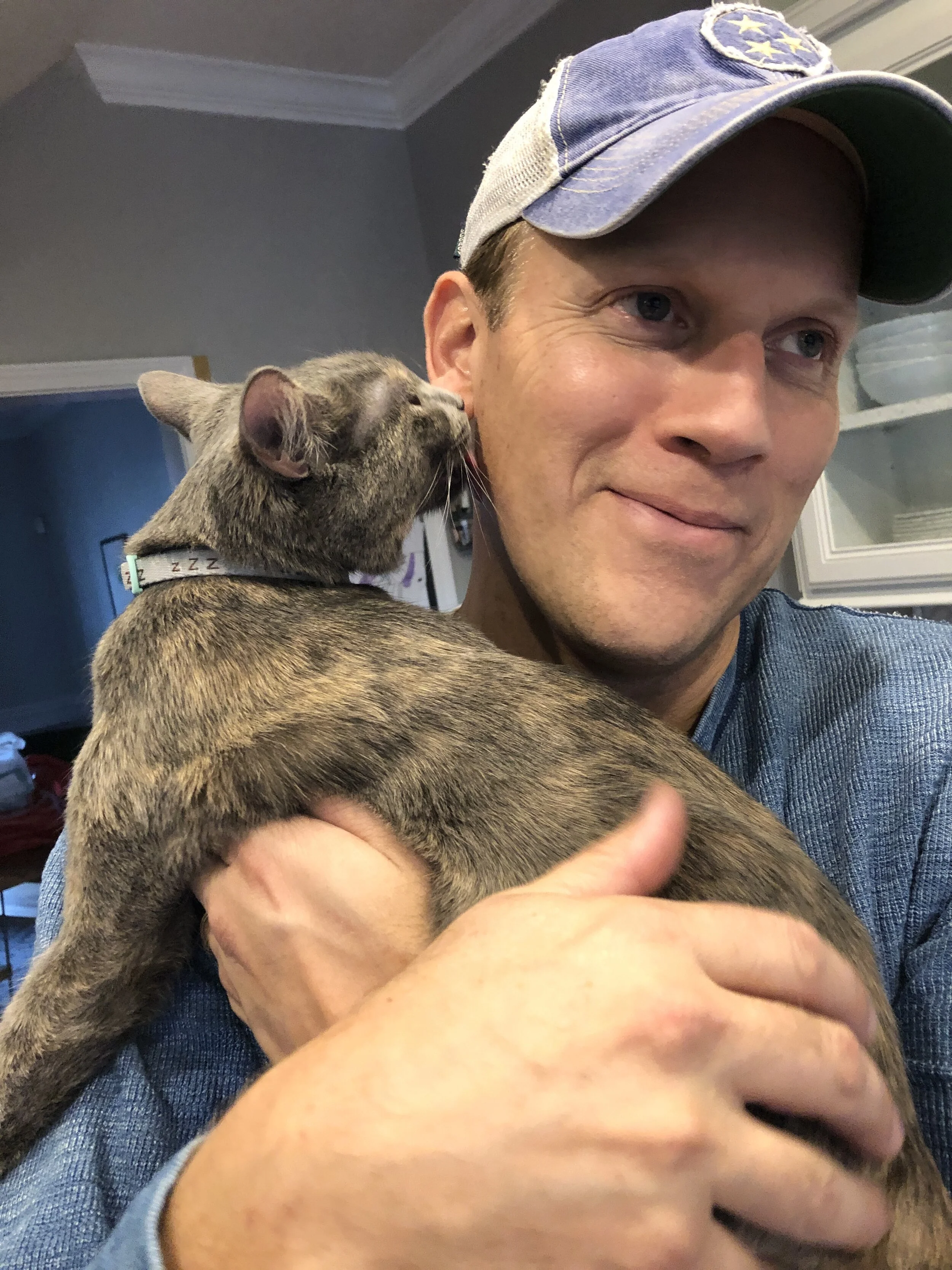 He has a thing for cats, big cats....
