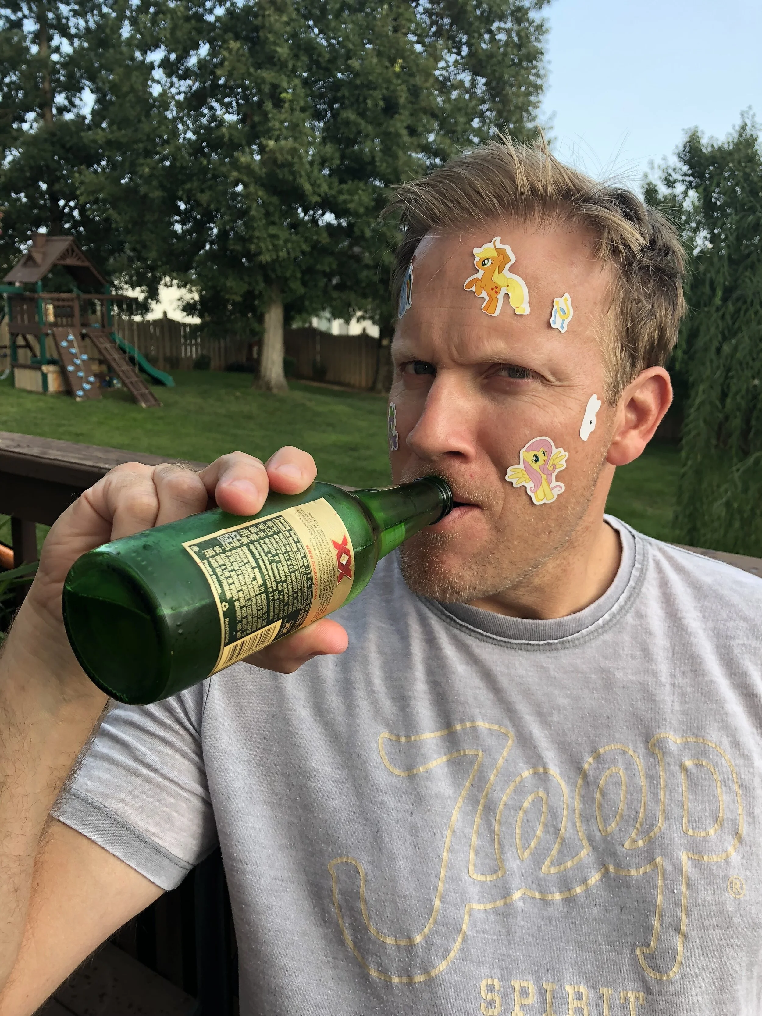 For a beer he will model for me.