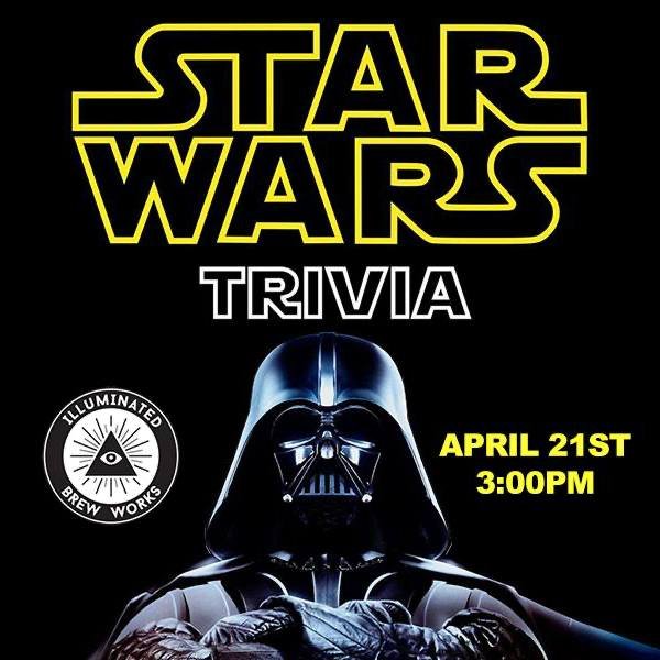 STAR WARS themed team trivia is tomorrow, Sunday April 21st @ 3:00pm. 
Come by a little early to lay a base coat and secure seats.

A couple of the prizes available to win tomorrow is this cuddly and adorable storm trooper (aren't they all cuddly and