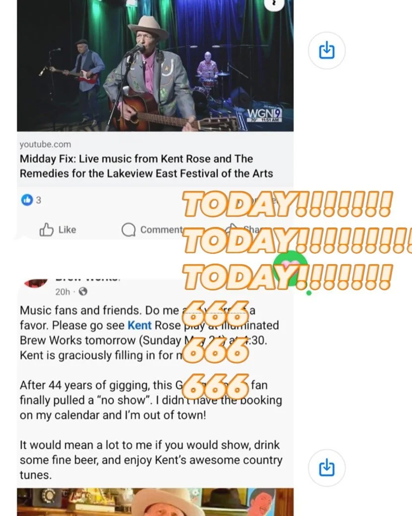 KENT ROSE is covering for Ragin&rsquo; Dean who had an calendar disaster. Super stoked for this, I would not miss this!! John&rsquo;s at the Lodge at 2, show starts around 430!!!