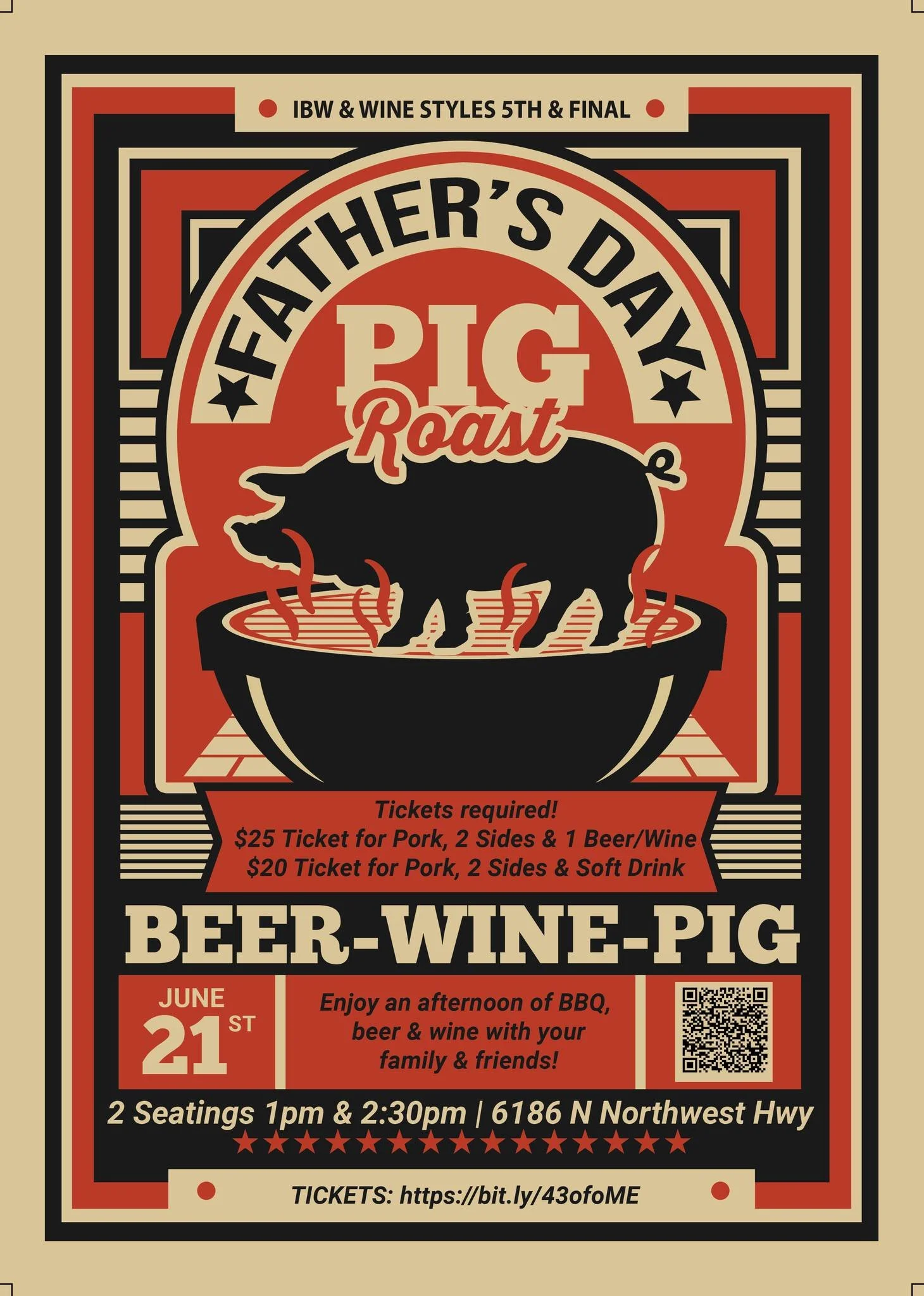 ITS TIME FOR THE FINAL FATHER'S DAY BBQ w/ @WineStyles Norwood Park .

Hit our bio for a ticket link or zap the QR code.

June 21st 2026!!!