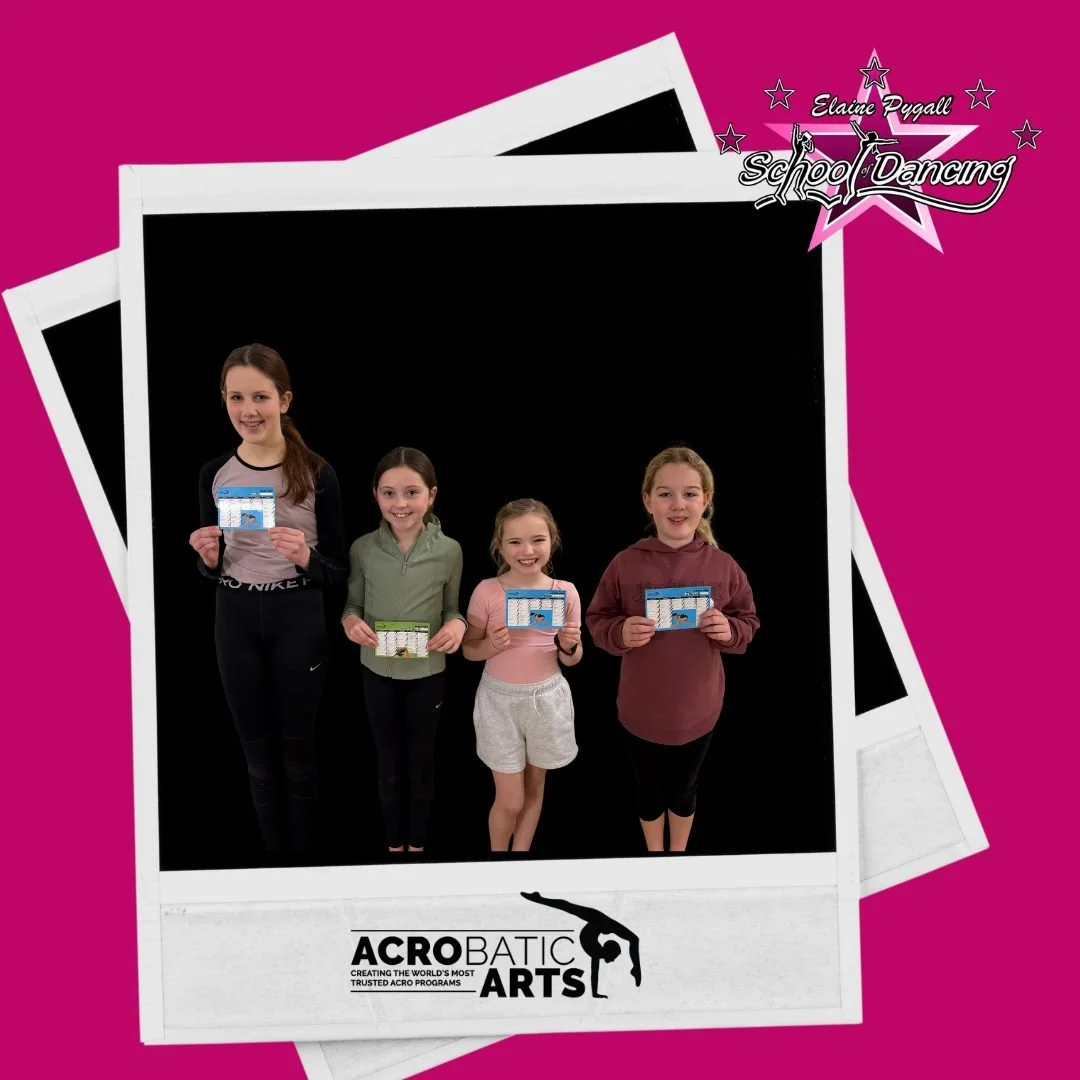 More success in our acro classes. Well done Kitty, Phoebe and Emilia for your perseverance in your hollow positions and second side cartwheels. Well done Millie for achieving level 2, your technique across the board has grown so much. Great work #Acr