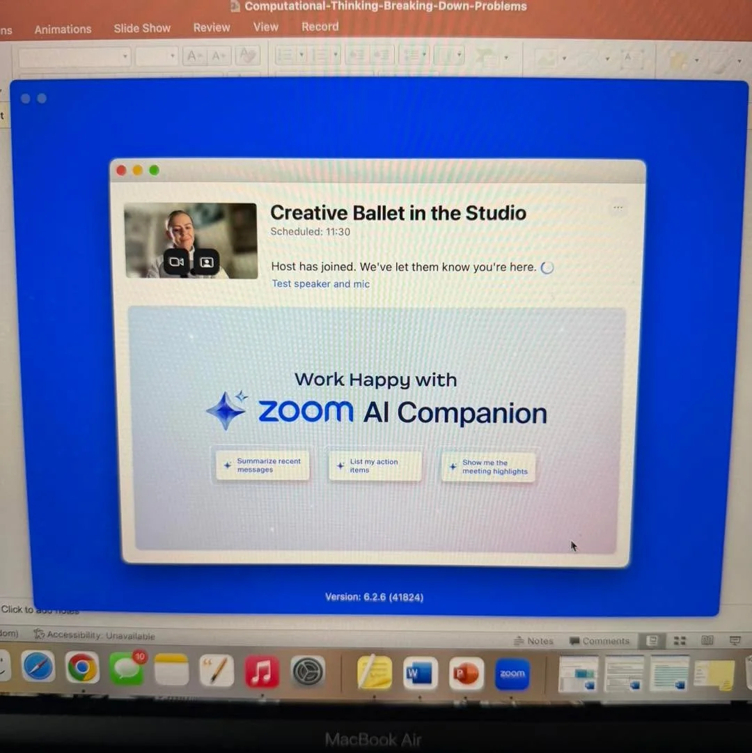 Natasha joined our Chance to Dance cohort for more CPD to continue the conversation around create Ballet within our studios. Thank you to lead artists Chloe and Sian for your input and lead as well as Mentor Liz who discussed creative Ballet in a pre