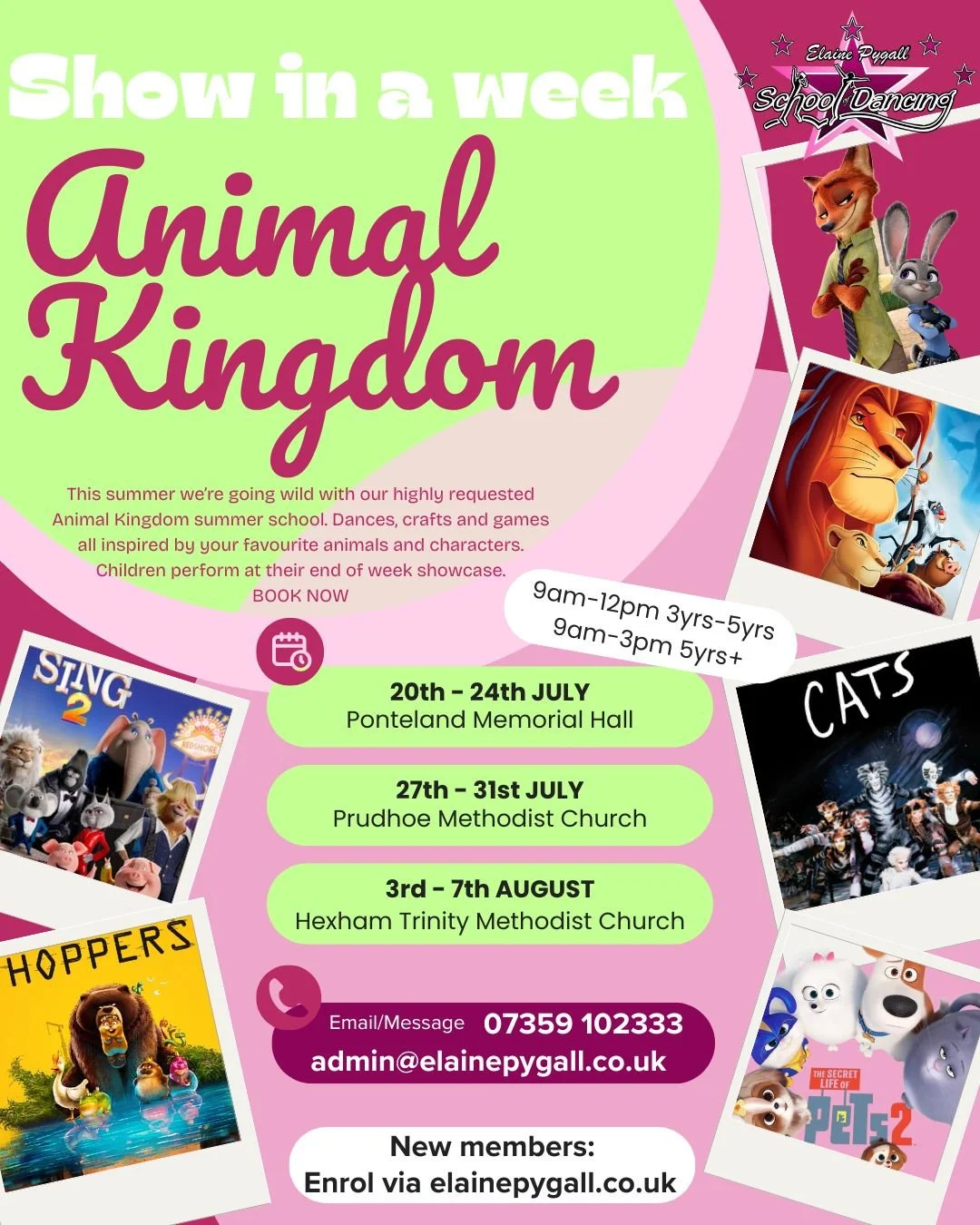 Ponteland-7 spaces left
Prudhoe-12 spaces left
Hexham-sold out (please reach out to be added to our reserve list)
#summerschool #danceschool #ponteland #prudhoe #hexham