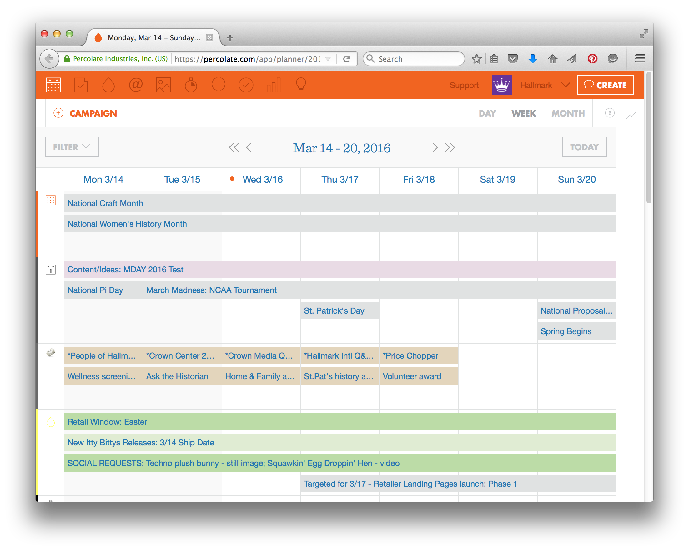 Percolate : Aligning with all Social Platforms in Hallmark