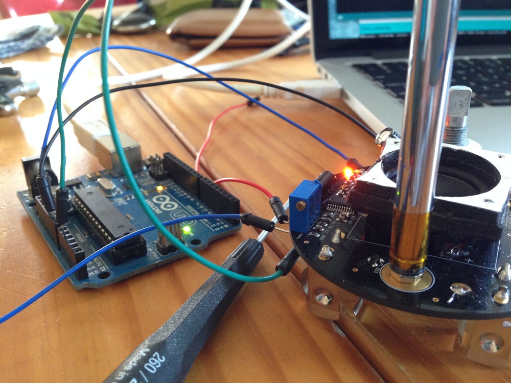 Our improvised tuning rig.