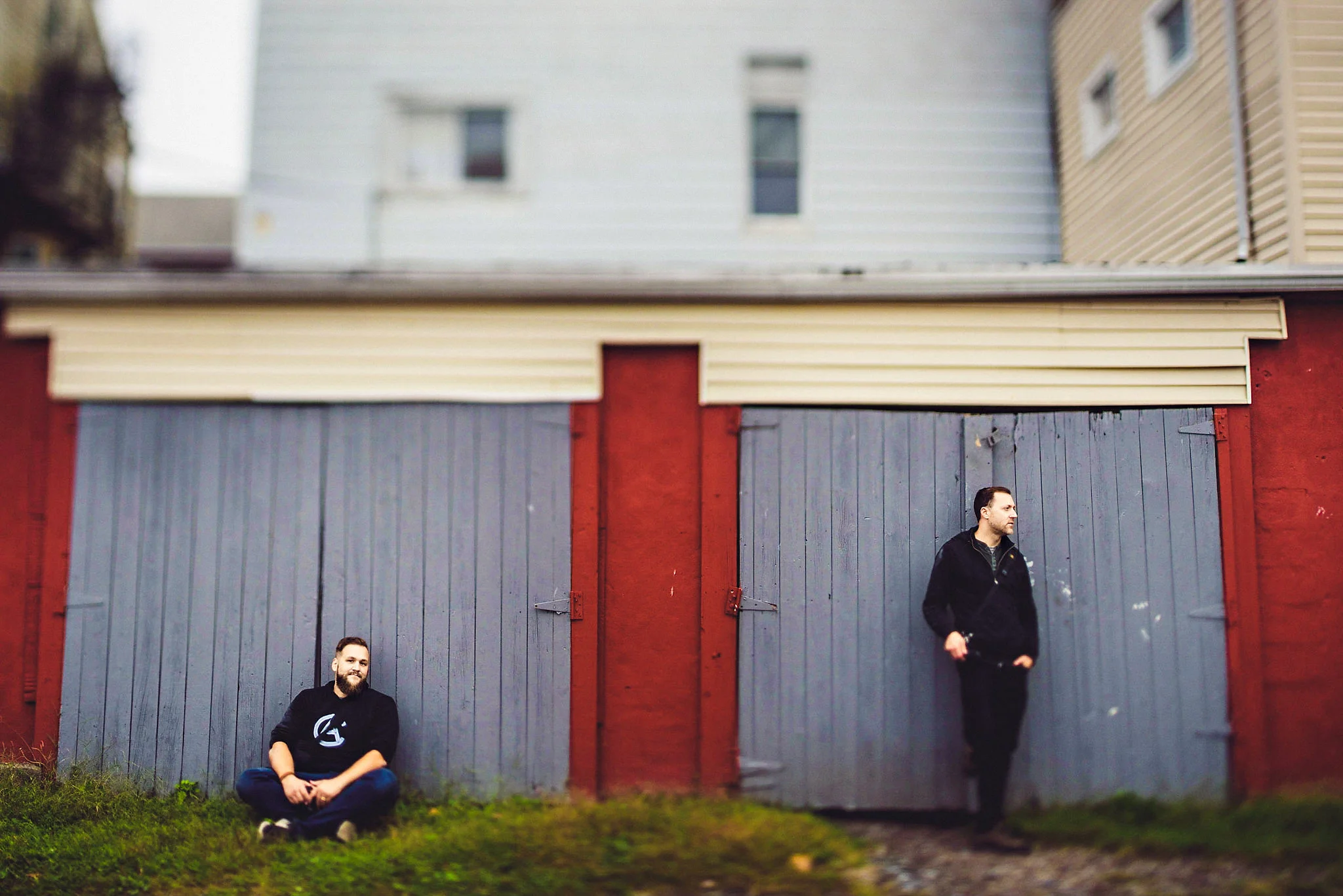 Adam and Peter posing as a New Wave Folk Country duo.