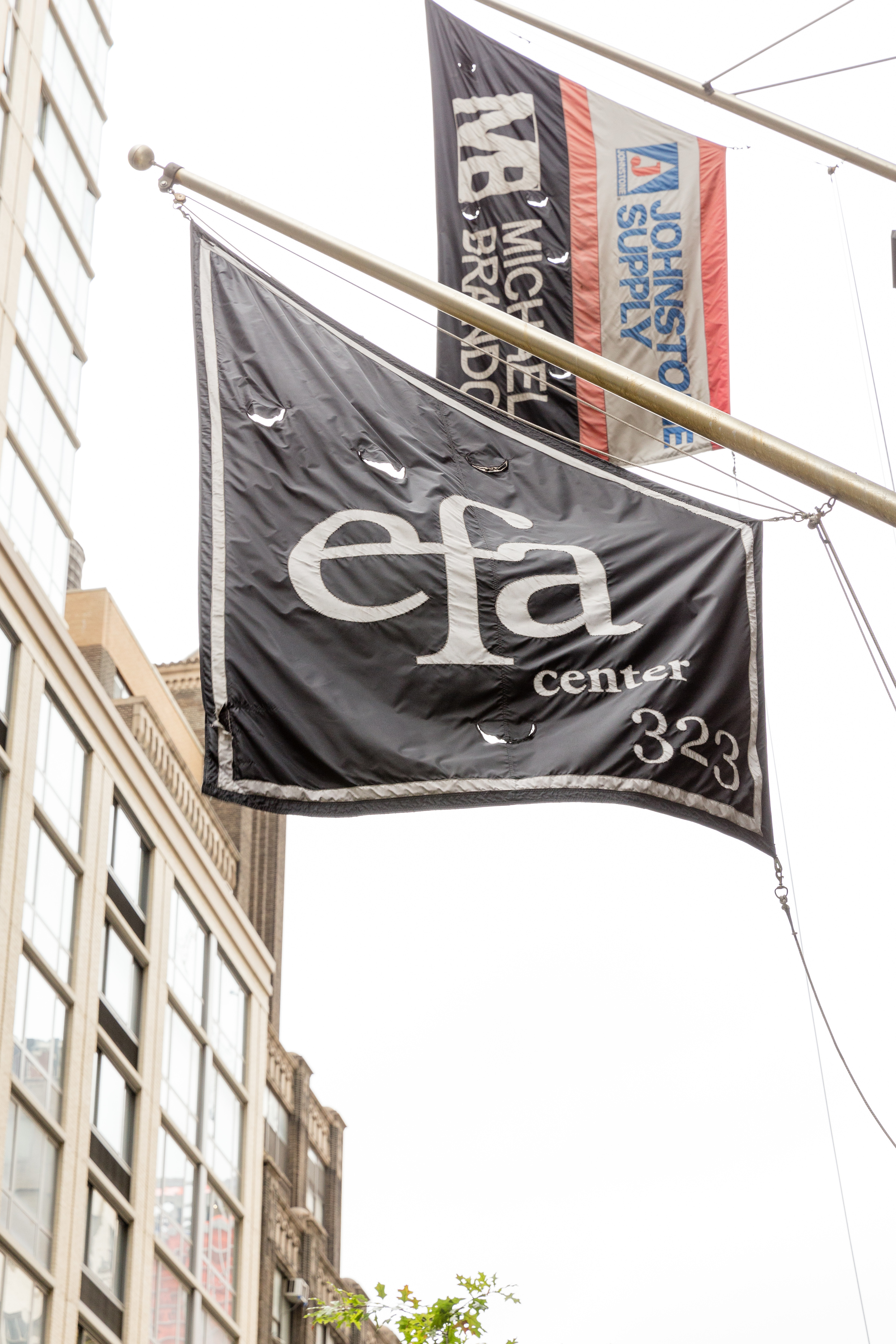 EFA banner hanging outside the building