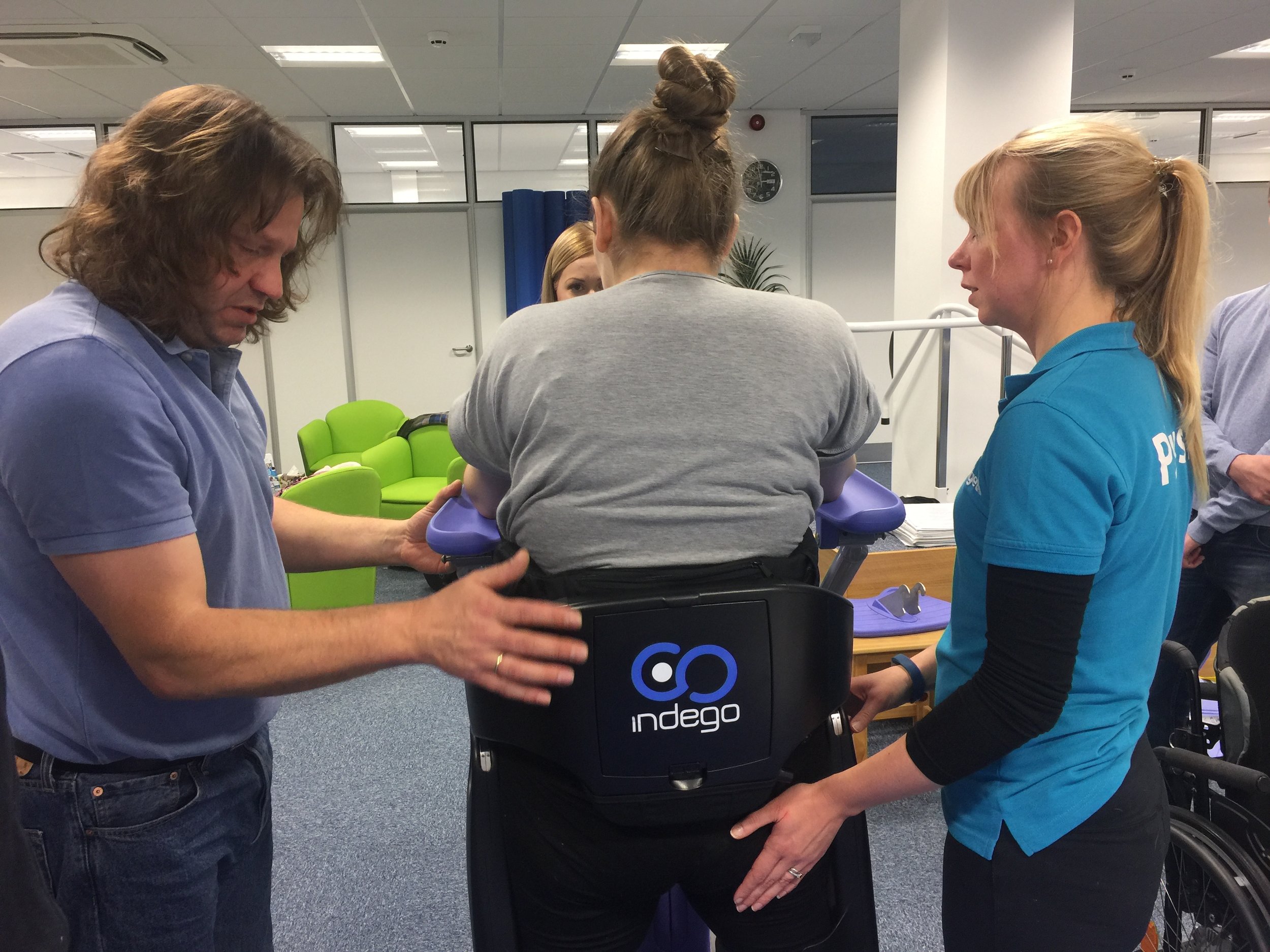 Indego first steps at Bridge4Rehab, BIrstall