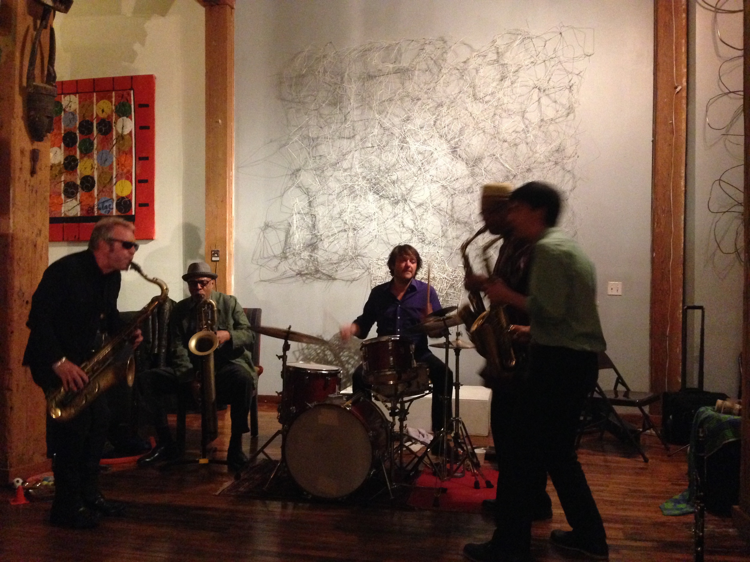  Mars Williams, Hammiet Bluette, Ernest Khabeer Dawkins &amp; Antonin-tri Hoang (saxophones, clarinets), Samuel Silvant (drums) 