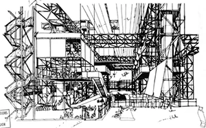 Figure 5. Fun Palace, perspective. Cedric Price, 1964