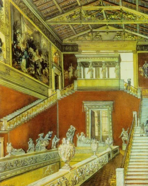 Figure 5. Watercolor depicting the original condition of the grand hall