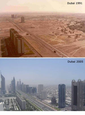 Figure 6 . Dubai's burgeoning economy has led to rapid growth