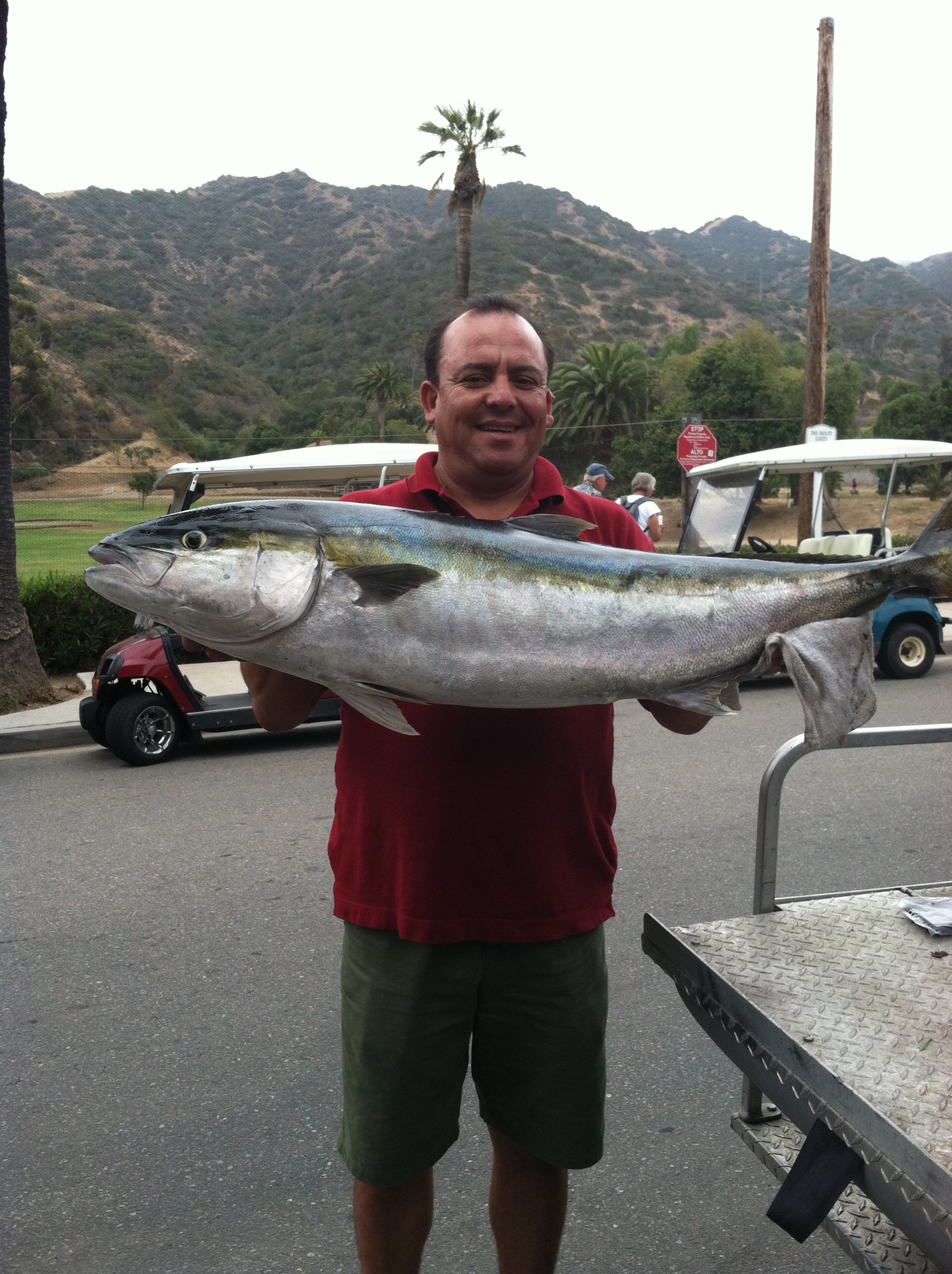 Showing off his big fish at the Catalina Island Golf Course