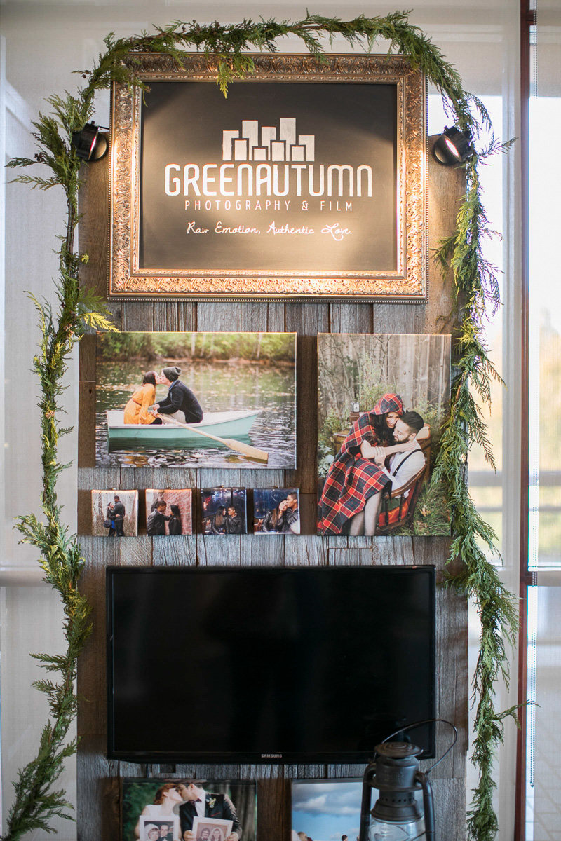 green autumn photography at the first look autumn wedding show