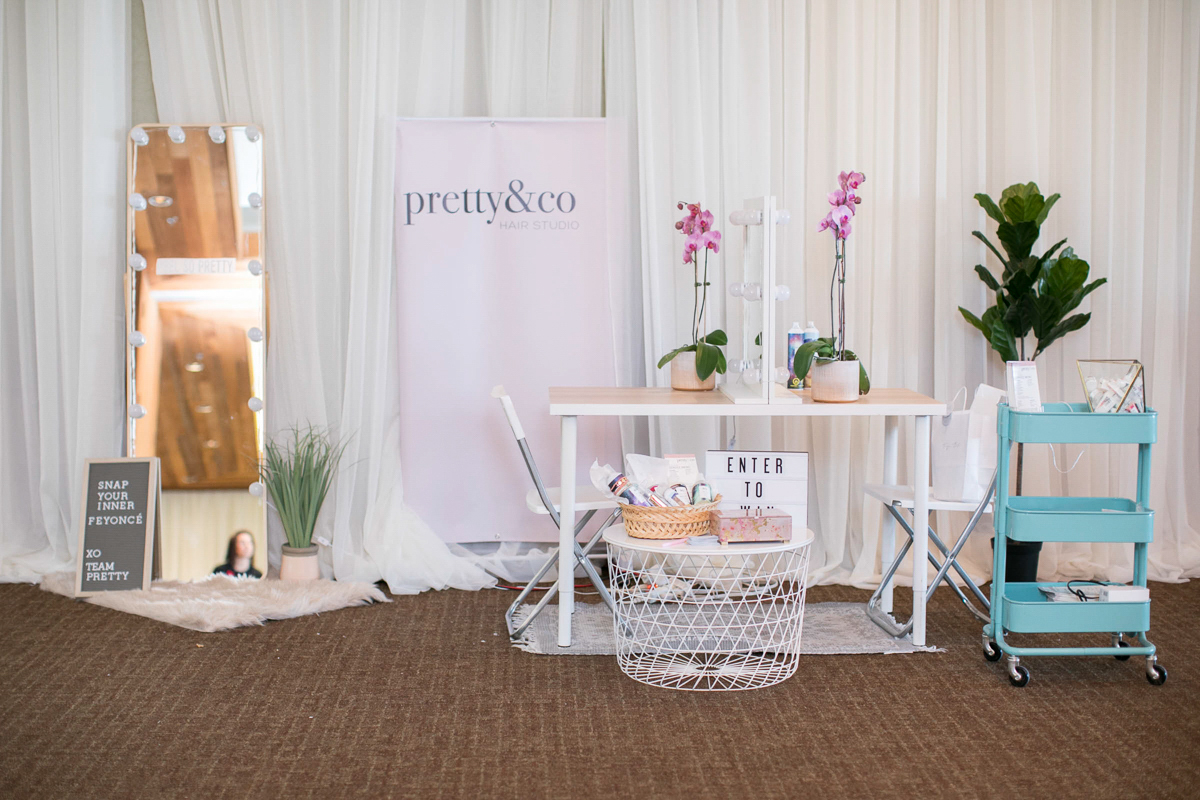 pretty and co bridal hair and makeup mobile booth at first look autumn wedding show