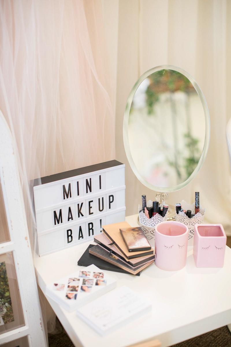 bridal mini makeup bar at first look autumn