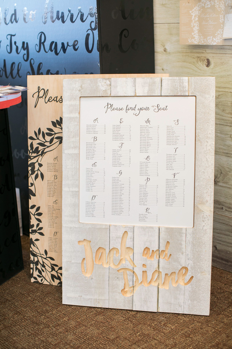 wedding day custom wooden seating chart